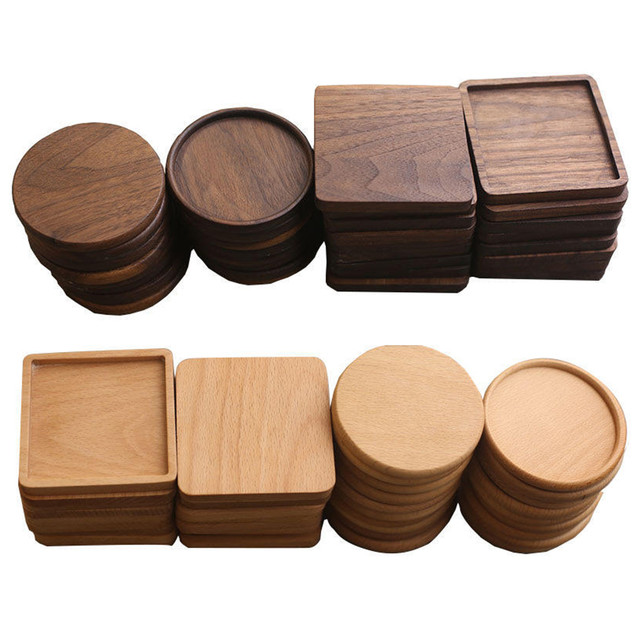 1Pcs Wood Placemats Coasters Tea Coffee Cup Pad Decor Durable Heat  Resistant Square Round Drink Mat Bowl Teapot Holder 8.8cm - AliExpress